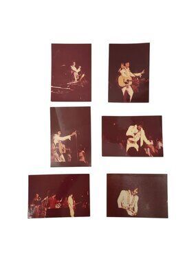 Elvis Presley 3.5 x 4.75 1970s Concert Photos TCB Band Original Lot Of 6